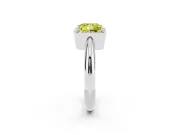 Fancy Yellow Princess Cut Diamond Halo Engagement Ring Set in Silver with Plain Split Shank and Prong Setting