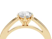 Pear-Shaped Solitaire Engagement Ring Setting | Stepped Flat Band | Yellow Gold
