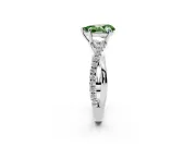 Pear-Shaped Crossover Engagement Ring Setting for a Fancy Green Lab-Grown Diamond | Platinum