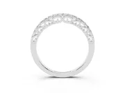 Round Lab-Grown Diamond Shared Prong Half Eternity Wedding Band | Scroll Gallery | Platinum