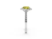 Heart-Shaped Raised Halo Engagement Ring Setting for a Fancy Yellow Lab-Grown Diamond | White Gold