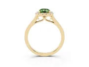 Emerald Cut Halo Engagement Ring Setting for a Fancy Green Lab-Grown Diamond | Flat Tapered Band | Yellow Gold