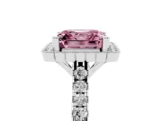 Asscher Cut Halo Engagement Ring Setting for a Fancy Pink Lab-Grown Diamond | Sterling Silver - Design NV-24763