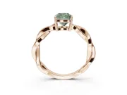 Cushion Cut Twisted Pavé Solitaire Engagement Ring Setting for a Fancy Green Lab-Grown Diamond | Open Basket | Rose Gold