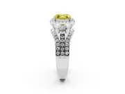 Asscher Cut Halo Engagement Ring Setting for a Fancy Yellow Lab-Grown Diamond | Sterling Silver - Design NV-24766