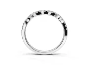 Round Lab-Grown Diamond Pavé Curved Wedding Band | Micro Prong Set | White Gold