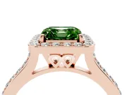 Asscher Cut Halo Engagement Ring Setting for a Fancy Green Lab-Grown Diamond | Rose Gold - Design NV-24729