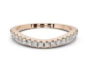 Round Lab-Grown Diamond Pavé Curved Half Eternity Wedding Band | Rounded Edges | Rose Gold