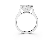 Heart-Shaped Claw Corner Halo Engagement Ring Setting | Slim Plain Band | Platinum