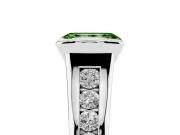 Emerald Cut Half Bezel Engagement Ring Setting for a Fancy Green Lab-Grown Diamond | Platinum
