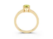 Emerald Cut Solitaire Engagement Ring Setting for a Fancy Yellow Lab-Grown Diamond | Flat Tab Prongs | Yellow Gold
