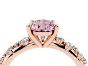 Pear-Shaped Graduated Accent Engagement Ring Setting for a Fancy Pink Lab-Grown Diamond | Rose Gold