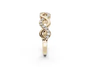 Round Lab-Grown Diamond Infinity Twist Wedding Band | Pavé and Polished | Yellow Gold
