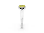 Fancy Yellow Radiant Cut Diamond Halo Ring Set in Platinum with Cathedral Band and Prong Setting