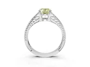 Oval Split Shank Pavé Engagement Ring Setting for a Fancy Yellow Lab-Grown Diamond | Platinum
