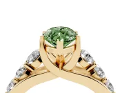 Marquise Graduated Engagement Ring Setting for a Fancy Green Lab-Grown Diamond | Yellow Gold