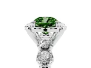 Cushion Cut Floral Engagement Ring Setting for a Fancy Green Lab-Grown Diamond | Petal Frame | White Gold