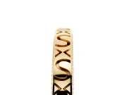 Vintage Engraved Wedding Band | X and Scroll Motifs | Yellow Gold