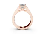 Asscher Cut Channel-Set Engagement Ring Setting | Princess Side Stones | Rose Gold