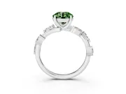 Round Twisted Vine Engagement Ring Setting for a Fancy Green Lab-Grown Diamond | White Gold