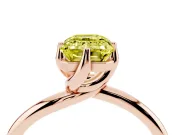 Emerald Cut Bypass Solitaire Engagement Ring Setting for a Fancy Yellow Lab-Grown Diamond | Plain Band | Rose Gold
