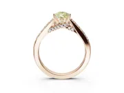 Pear-Shaped Pavé Solitaire Engagement Ring Setting for a Fancy Yellow Lab-Grown Diamond | Crossover Gallery | Rose Gold