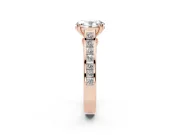 Oval Cathedral Channel Set Engagement Ring Setting | Double Claw Prongs | Rose Gold