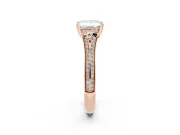 Princess Cut Pave Split Shank Engagement Ring Setting | Double Claw Prongs | Rose Gold
