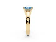 Radiant Cut Pavé Collar Engagement Ring Setting for a Fancy Blue Lab-Grown Diamond | Yellow Gold