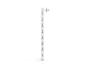 Round Lab-Grown Diamond Bezel Station Drop Earrings | Nine Linked Bezels | White Gold