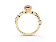 Emerald Cut Twisted Vine Engagement Ring Setting for a Fancy Pink Lab-Grown Diamond | Yellow Gold