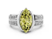 Marquise Half Bezel Engagement Ring Setting for a Fancy Yellow Lab-Grown Diamond | Sterling Silver