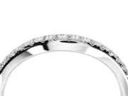 Round Lab-Grown Diamond Pavé Curved Half Eternity Wedding Band | Rounded Edges | Sterling Silver