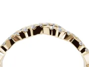 Round Lab-Grown Diamond Twisted Pavé Half Eternity Band | Interwoven Strands | Yellow Gold