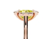 Round Halo Engagement Ring Setting for a Fancy Yellow Lab-Grown Diamond | Claw Corners | Rose Gold