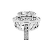 Oval Halo Engagement Ring Setting | Polished Halo Rim | White Gold