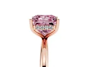 Fancy Pink Princess Cut Diamond Solitaire Engagement Ring Set in Rose gold with Prong Setting and Polished Band