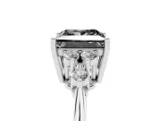 Princess Cut Cluster Accent Engagement Ring Setting for a Black Center | Sterling Silver