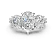 Pear-Shaped Vintage Three Stone Engagement Ring Setting | Graduated Pavé | Platinum