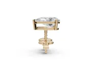 Pear-Shaped Lab-Grown Diamond Solitaire Basket Stud Earrings | Open Gallery | Yellow Gold