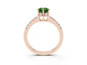 Radiant Cut Engagement Ring Setting for a Fancy Green Lab-Grown Diamond | Rose Gold - Design NV-24649