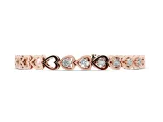 Round Lab-Grown Diamond Open Heart Link Bracelet | Prong-Set Hearts | Rose Gold