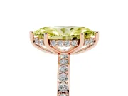 Fancy Yellow Marquise Cut Diamond Pavé Band Ring Set in Rose gold with Prong-Set Center Stone