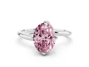 Oval Bypass Solitaire Engagement Ring Setting for a Fancy Pink Lab-Grown Diamond | Platinum
