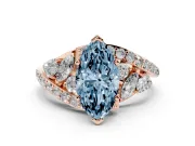 Marquise Bypass Pavé Engagement Ring Setting for a Fancy Blue Lab-Grown Diamond | Rose Gold