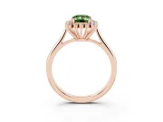 Emerald Cut Starburst Halo Engagement Ring Setting for a Fancy Green Lab-Grown Diamond | Rose Gold