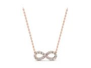 Round Lab-Grown Diamond Pavé Infinity Pendant Necklace | Crossover Strand | Rose Gold