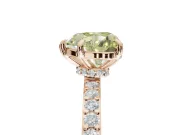 Heart-Shaped Hidden Halo Engagement Ring Setting for a Fancy Yellow Lab-Grown Diamond | Pavé Band | Rose Gold