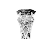 Fancy Black Oval Cut Diamond Three-Stone Ring Set in Silver with Braided Band