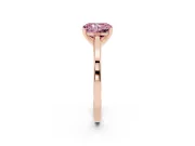 Radiant Cut Solitaire Engagement Ring Setting for a Fancy Pink Lab-Grown Diamond | Stepped Flat Band | Rose Gold